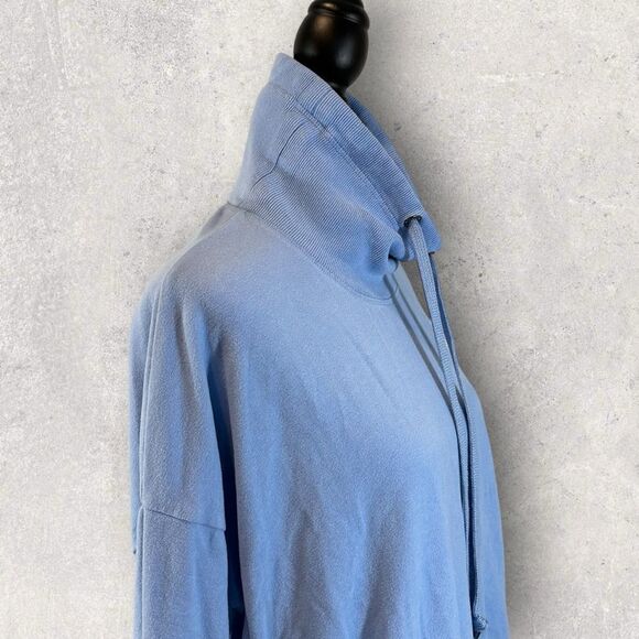 Sweaty Betty Blue Cowl Neck Sweatshirt Hoodie with Pockets Size 8-10 - Picture 5 of 12